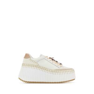 Chloe Women White Leather Nama Sneakers